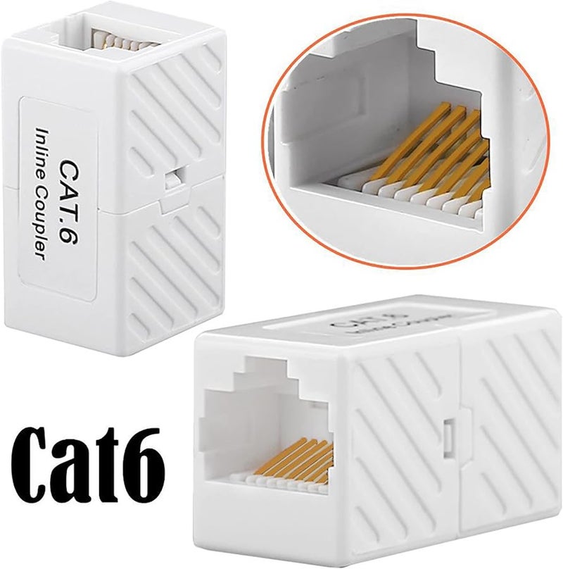 Cat6A RJ45 Ethernet Coupler Female to Female Dual Channel Network Extender Adapter - Image 2